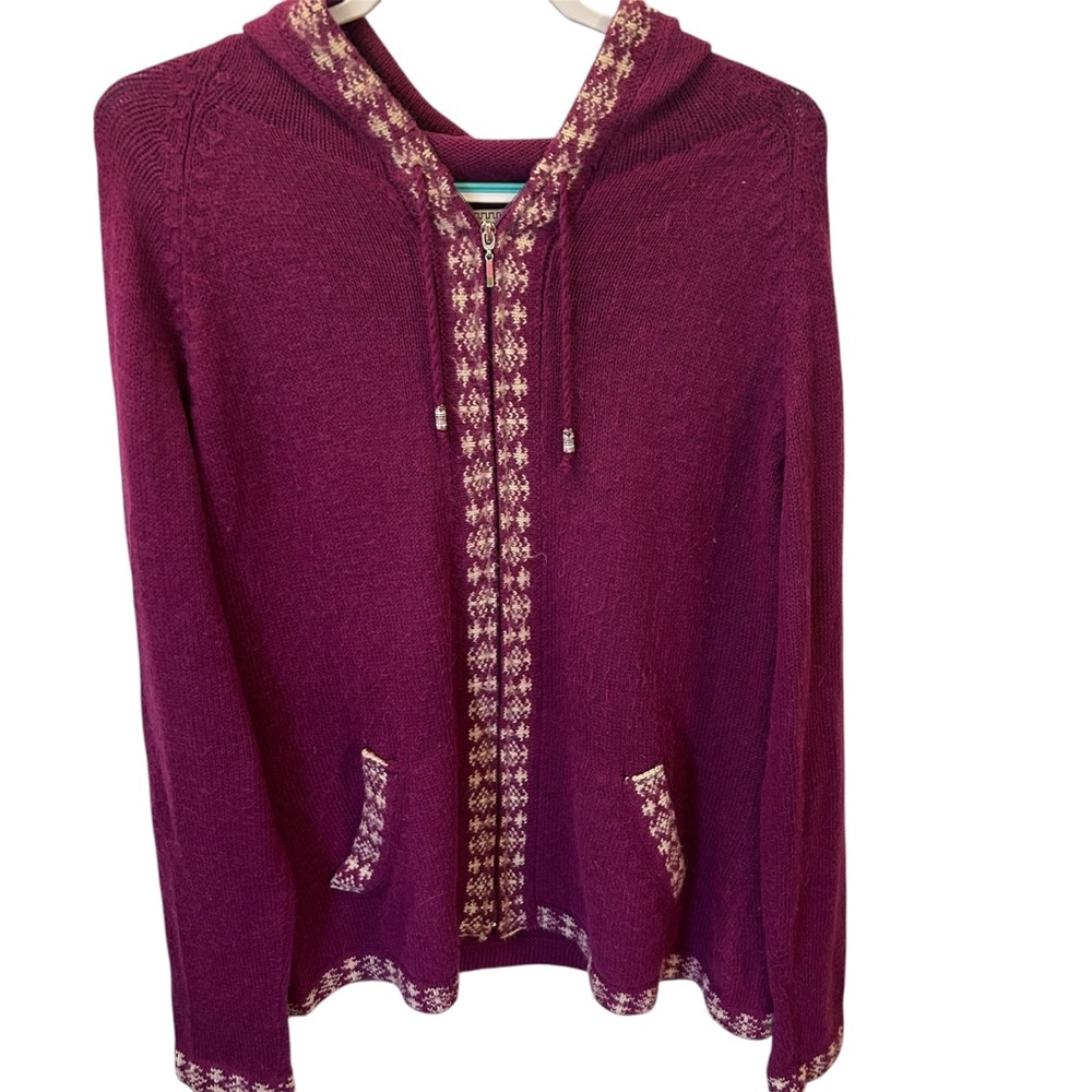 The Alpaca Connection zip up sweater hand made in Peru 45% alpaca size XL